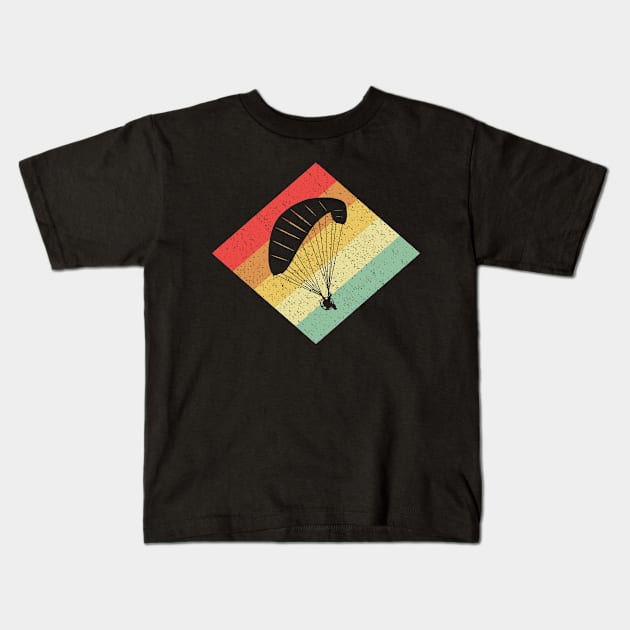 Retro Vintage 80s Paragliding Gift For Paragliders Kids T-Shirt by OceanRadar